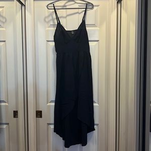 Navy blue asymmetrical hem cami dress